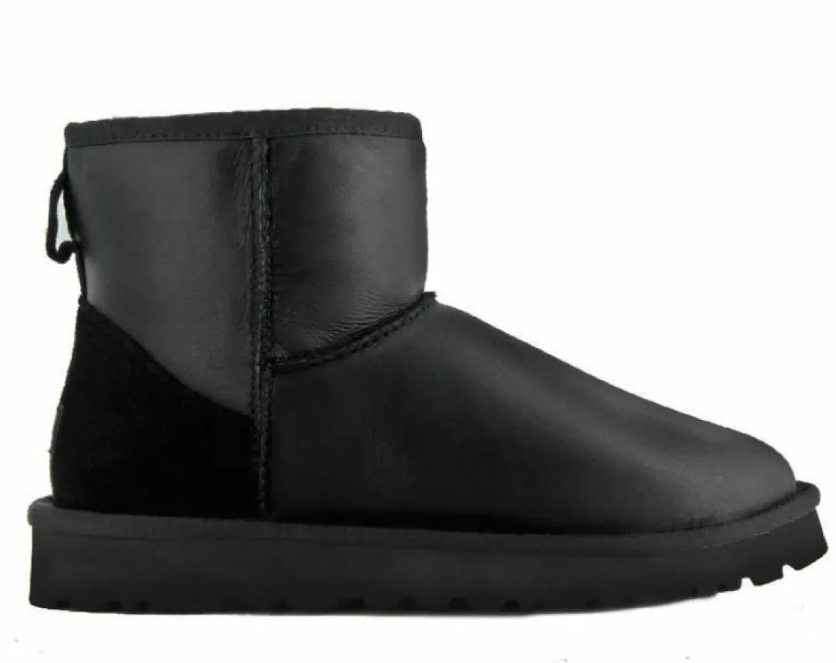 UGG Classic Mini II Metallic Black — угги мужские классика, цвет чёрный (металлик)